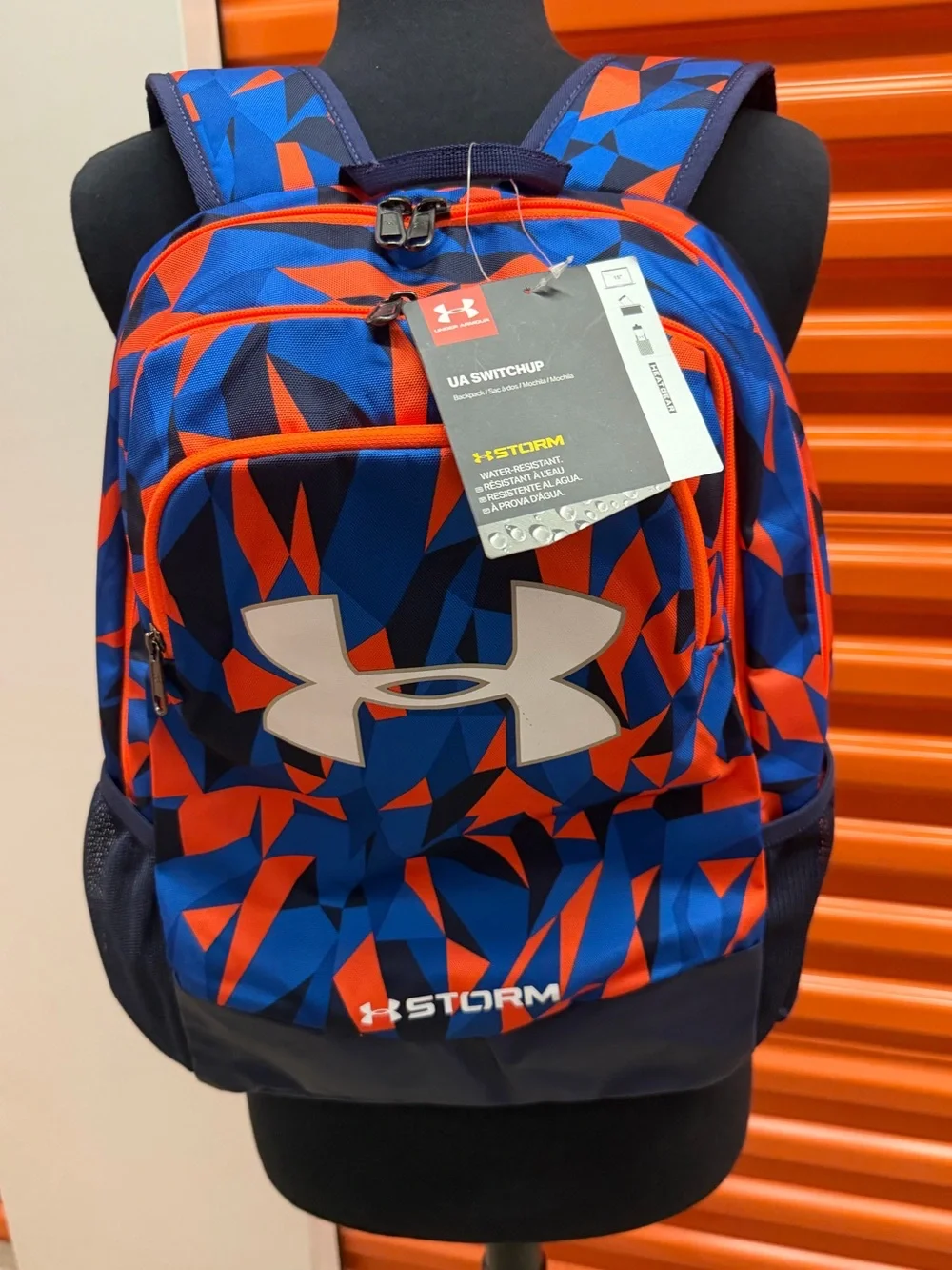 NWT Under Armour Storm Blue & Orange Boys Backpack - UA Switchup